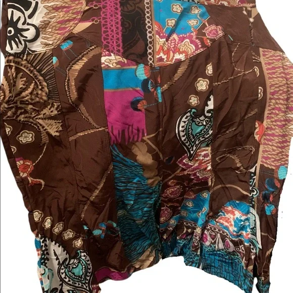 100% silk Blumarine side ties midi knee-length paisley skirt floral print nwot - Picture 3 of 4